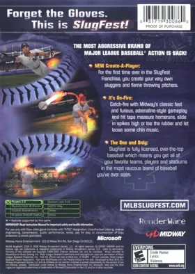 MLB SlugFest 2006 (USA) box cover back